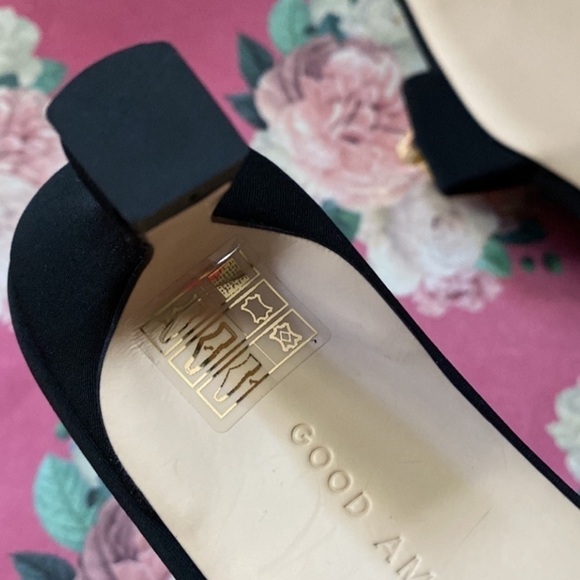 Good American sandals 5.5 NEW kitten heel oversized chain detail square toe - Picture 8 of 8